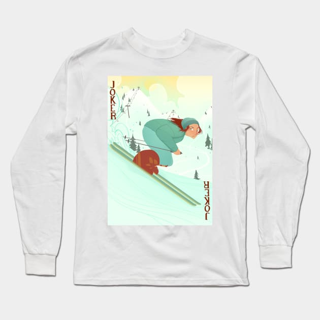 Ski Playing Card Long Sleeve T-Shirt by mirandachurch